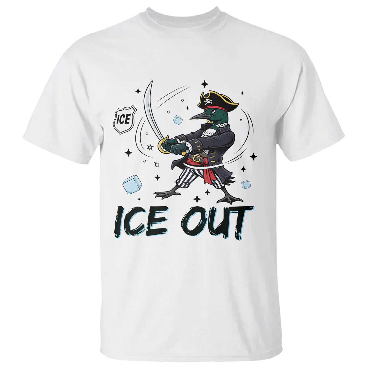 Funny Pirate Common Loon Minnesota Defends Abolish Ice T Shirt TS12 White Print Your Wear