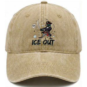 Funny Pirate Common Loon Minnesota Defends Abolish Ice Washed Cotton Baseball Cap TS12 Print Your Wear