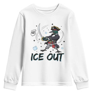 Funny Pirate Common Loon Minnesota Defends Abolish Ice Youth Sweatshirt TS12 White Print Your Wear