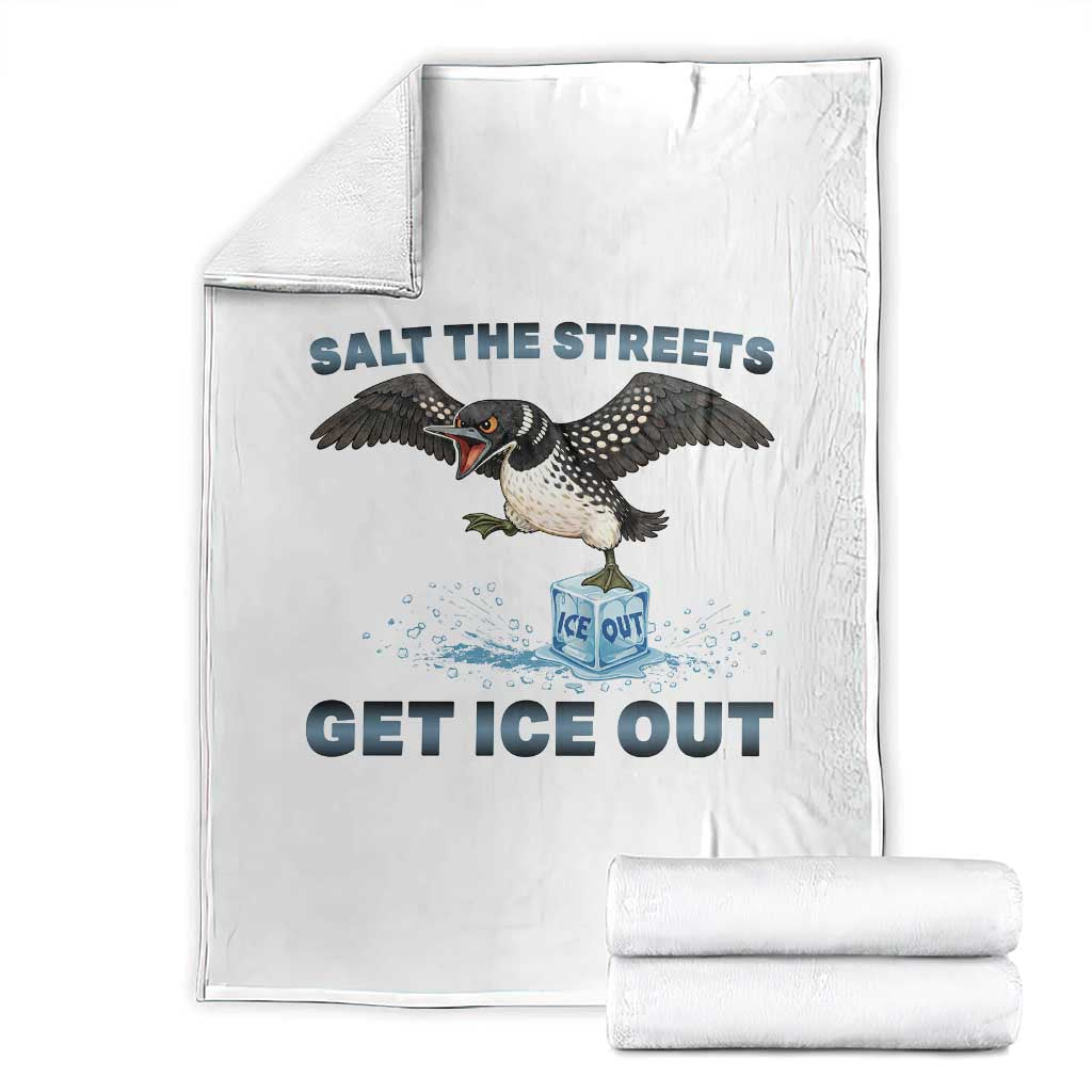 Minnesota Loon Salt The Streets Get Ice Out Throw Blanket TS12 White Print Your Wear