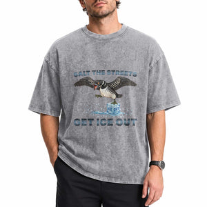 Minnesota Loon Salt The Streets Get Ice Out Washed Cotton T-Shirt