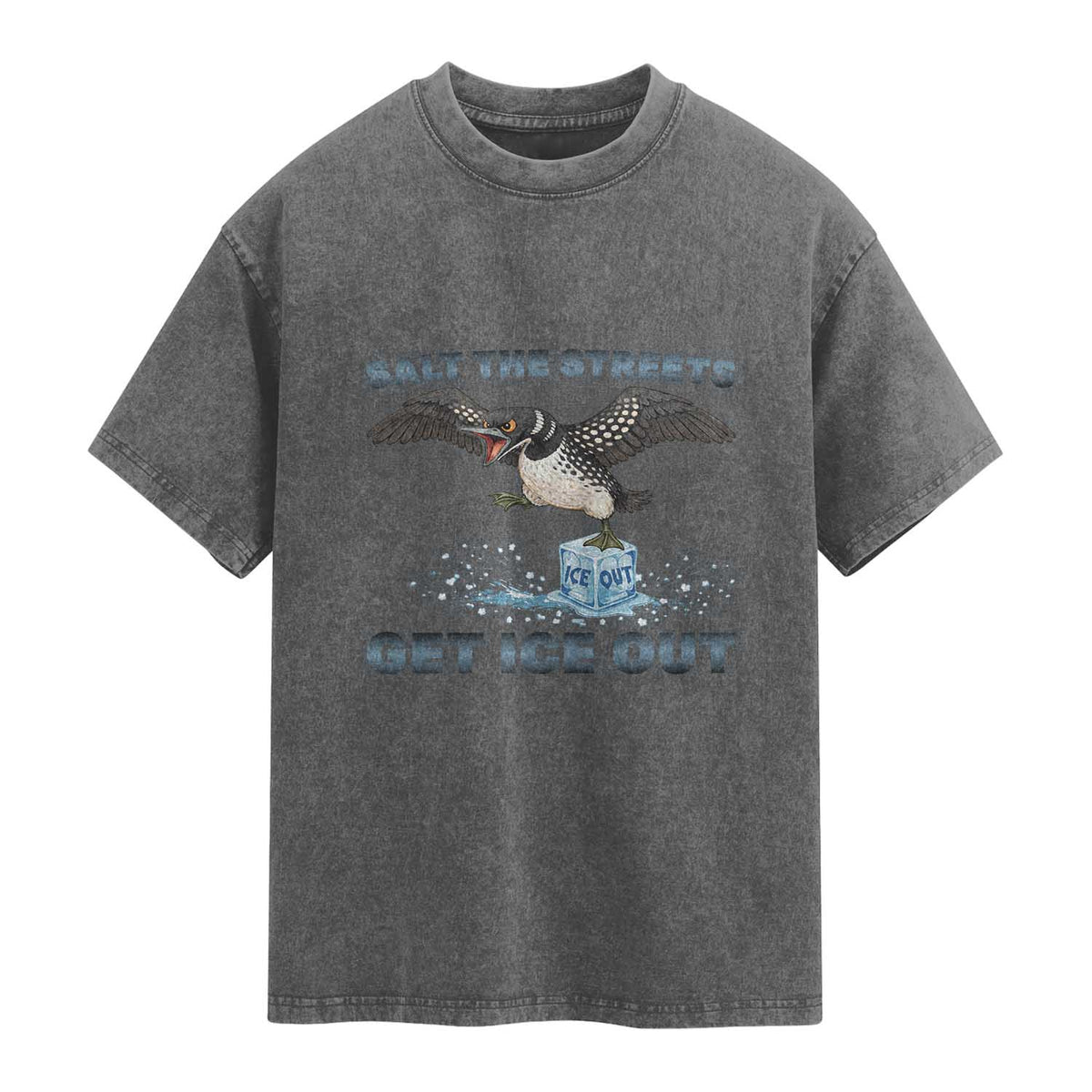 Minnesota Loon Salt The Streets Get Ice Out Washed Cotton T-Shirt