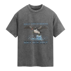 Minnesota Loon Salt The Streets Get Ice Out Washed Cotton T-Shirt