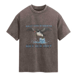 Minnesota Loon Salt The Streets Get Ice Out Washed Cotton T-Shirt