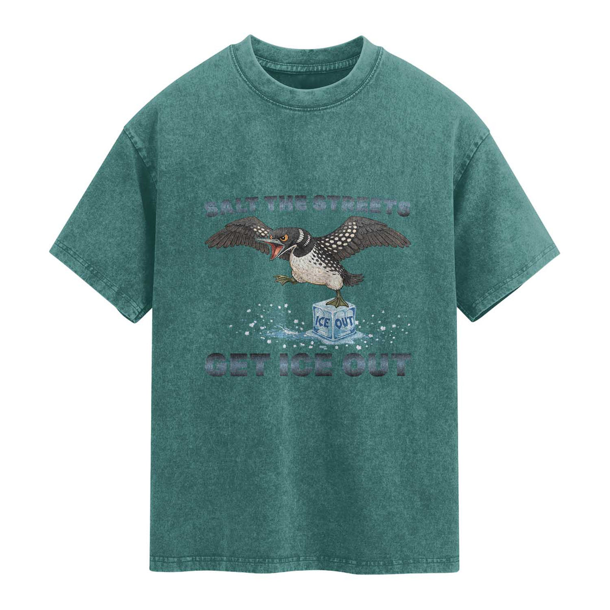 Minnesota Loon Salt The Streets Get Ice Out Washed Cotton T-Shirt