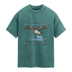 Minnesota Loon Salt The Streets Get Ice Out Washed Cotton T-Shirt