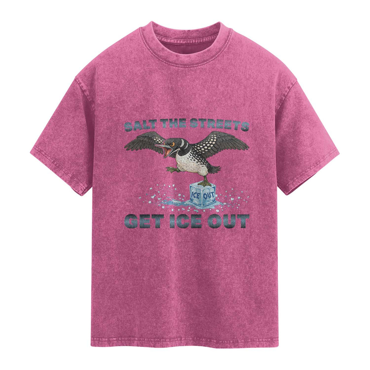 Minnesota Loon Salt The Streets Get Ice Out Washed Cotton T-Shirt