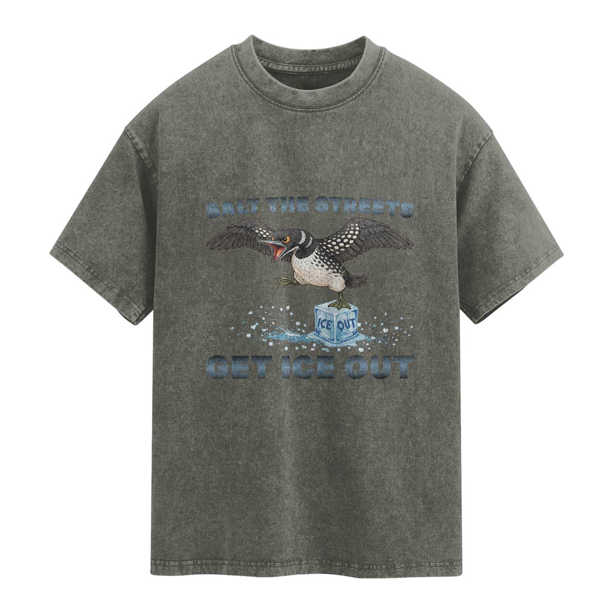 Minnesota Loon Salt The Streets Get Ice Out Washed Cotton T-Shirt