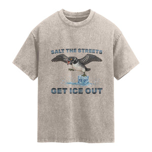 Minnesota Loon Salt The Streets Get Ice Out Washed Cotton T-Shirt
