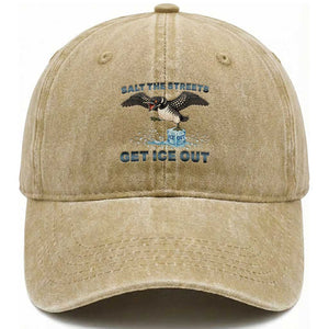 Minnesota Loon Salt The Streets Get Ice Out Washed Cotton Baseball Cap TS12 Print Your Wear