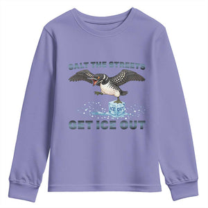 Minnesota Loon Salt The Streets Get Ice Out Youth Sweatshirt TS12 Violet Print Your Wear