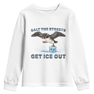 Minnesota Loon Salt The Streets Get Ice Out Youth Sweatshirt TS12 White Print Your Wear