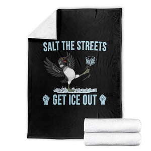 Salt The Streets Get Ice Out Throw Blanket Resist Minneapolis Political TS12 Black Print Your Wear