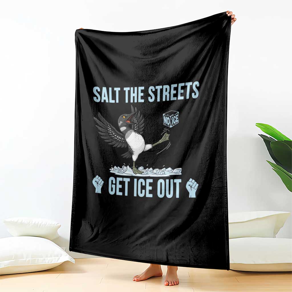 Salt The Streets Get Ice Out Throw Blanket Resist Minneapolis Political TS12 Print Your Wear