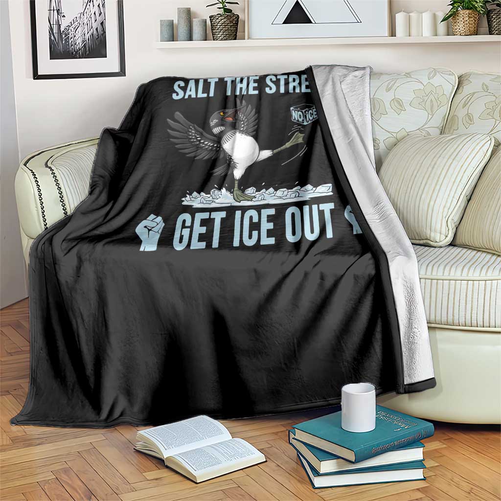 Salt The Streets Get Ice Out Throw Blanket Resist Minneapolis Political TS12 Print Your Wear