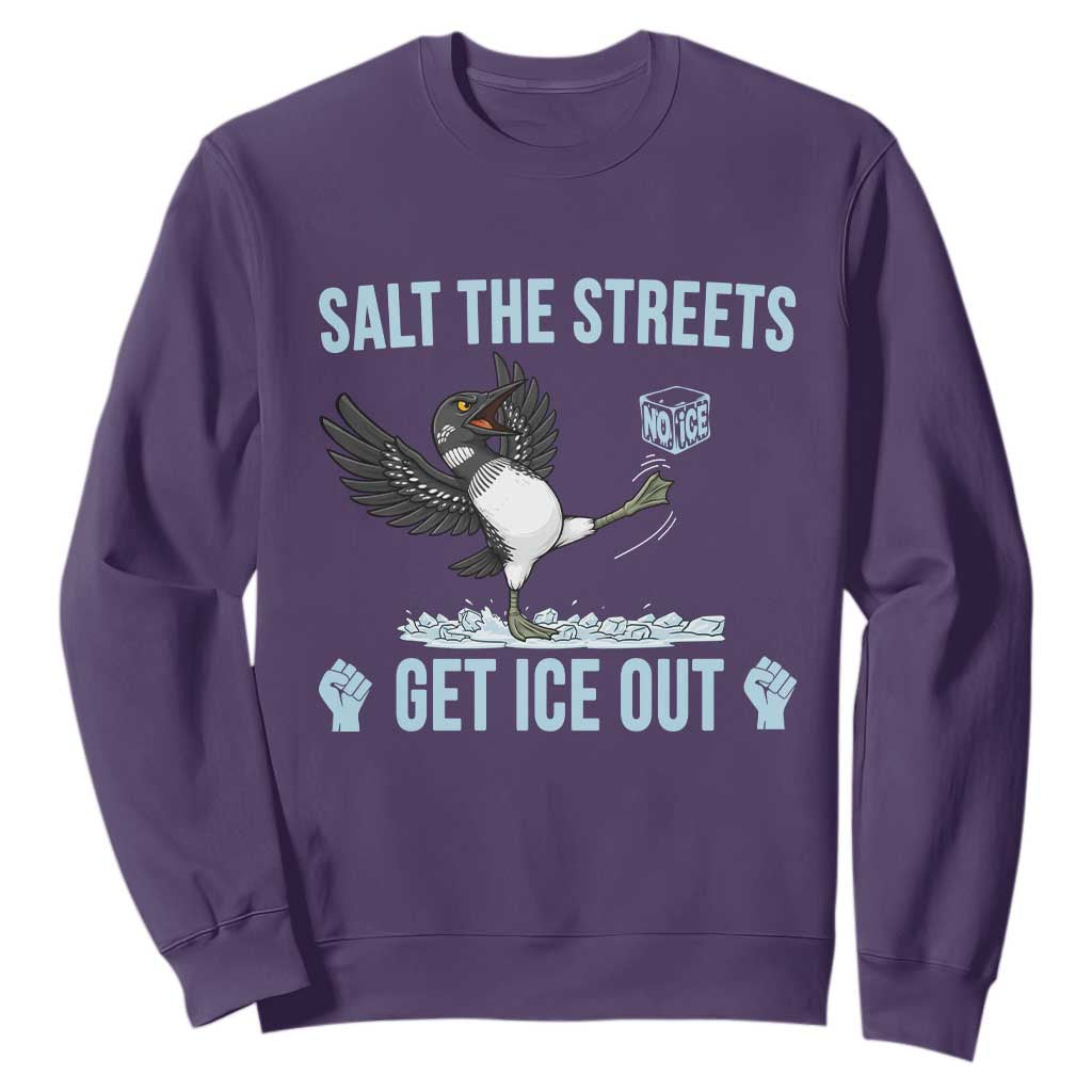 Salt The Streets Get Ice Out Sweatshirt Resist Minneapolis Political TS12 Purple Print Your Wear
