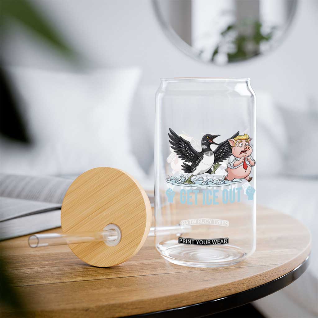 Get Ice Out Glass Can Funny Minnesota Loon Chasing Trump Pig TS12 Print Your Wear