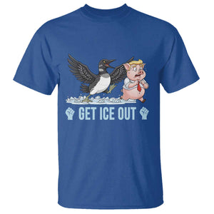 Get Ice Out T Shirt Funny Minnesota Loon Chasing Trump Pig TS12 Royal Blue Print Your Wear