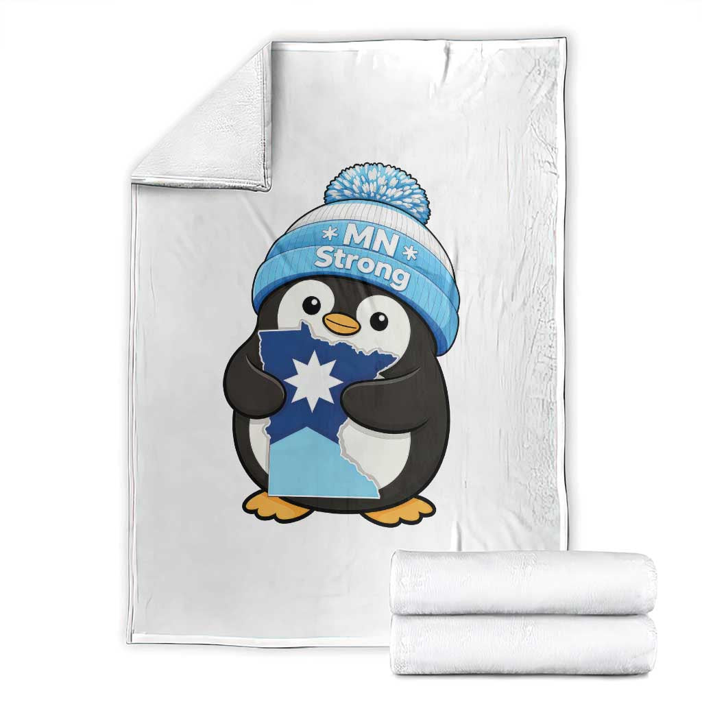 MN Strong Cute Penguin Throw Blanket Minnesota State Pride Gift TS12 White Print Your Wear