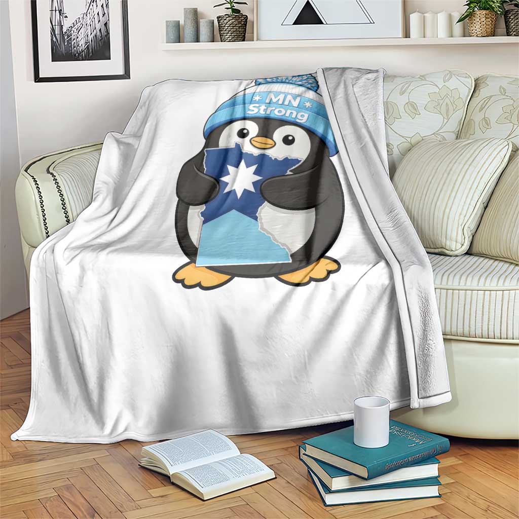 MN Strong Cute Penguin Throw Blanket Minnesota State Pride Gift TS12 Print Your Wear