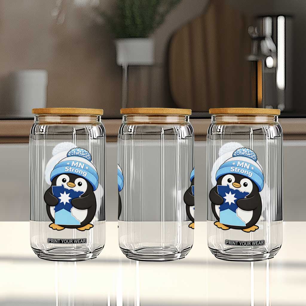 MN Strong Cute Penguin Glass Can Minnesota State Pride Gift TS12 Print Your Wear