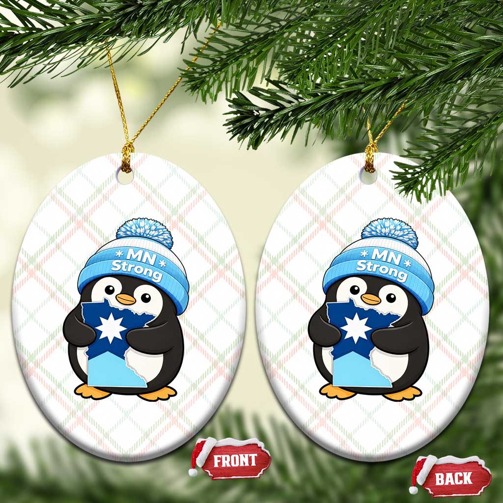 MN Strong Cute Penguin Ceramic Ornament Minnesota State Pride Gift TS12 Print Your Wear
