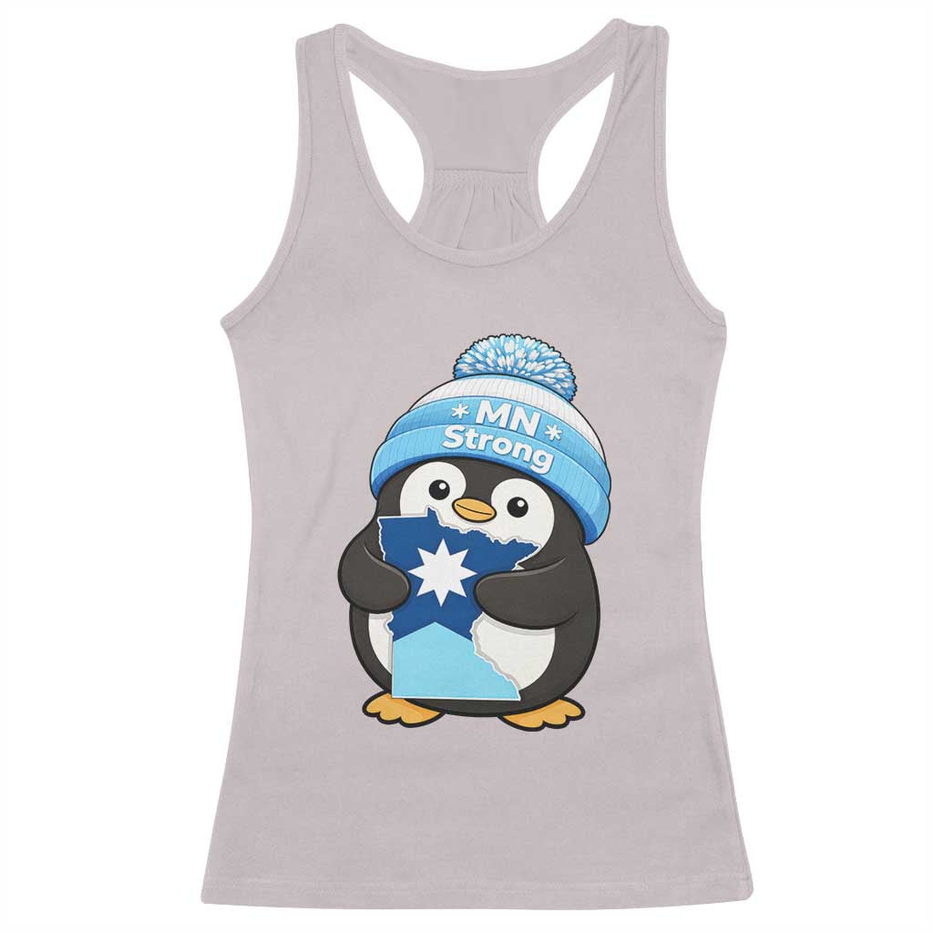 MN Strong Cute Penguin Racerback Tank Top Minnesota State Pride Gift TS12 Ice Gray Print Your Wear
