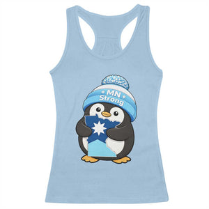MN Strong Cute Penguin Racerback Tank Top Minnesota State Pride Gift TS12 Light Blue Print Your Wear