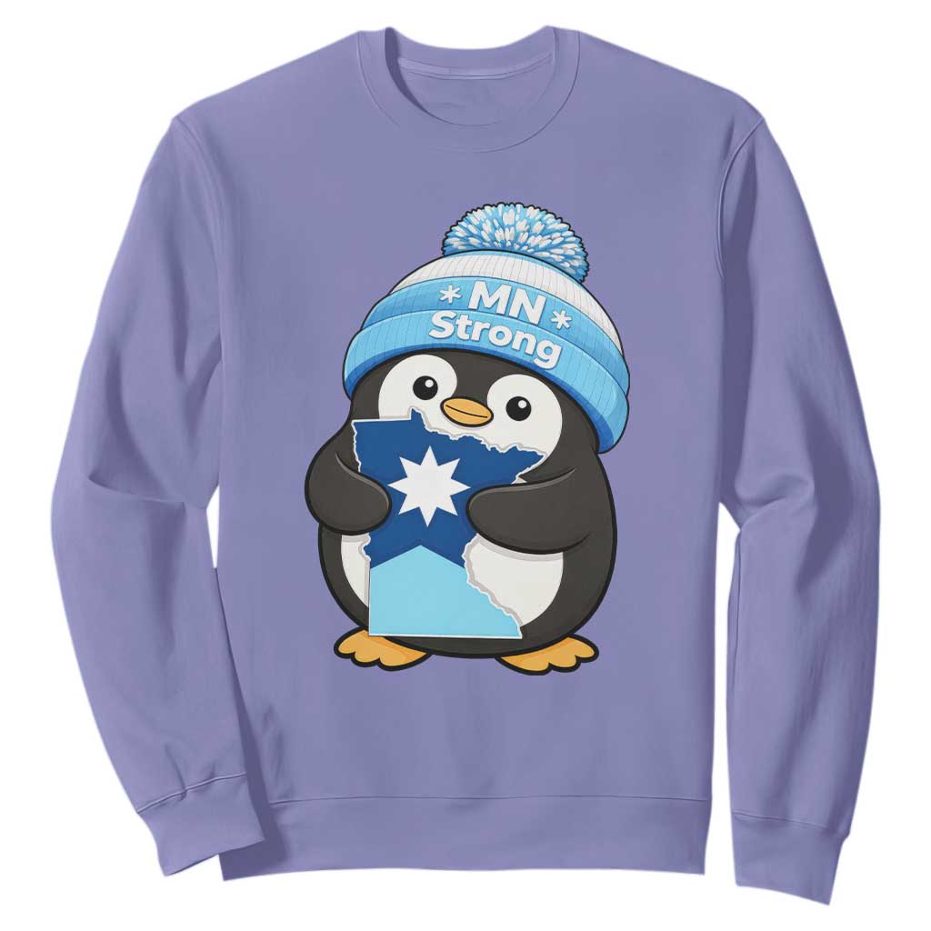 MN Strong Cute Penguin Sweatshirt Minnesota State Pride Gift TS12 Violet Print Your Wear