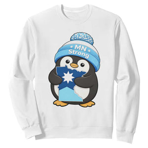 MN Strong Cute Penguin Sweatshirt Minnesota State Pride Gift TS12 White Print Your Wear