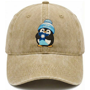 MN Strong Cute Penguin Washed Cotton Baseball Cap Minnesota State Pride Gift TS12 Print Your Wear