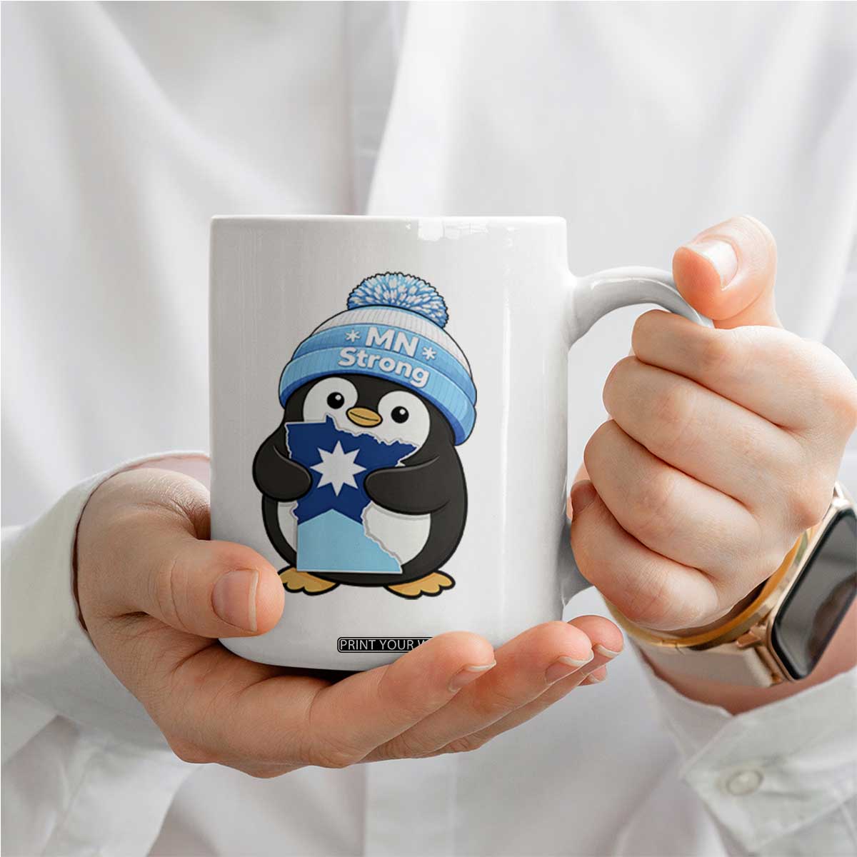 MN Strong Cute Penguin Coffee Mug Minnesota State Pride Gift TS12 Print Your Wear