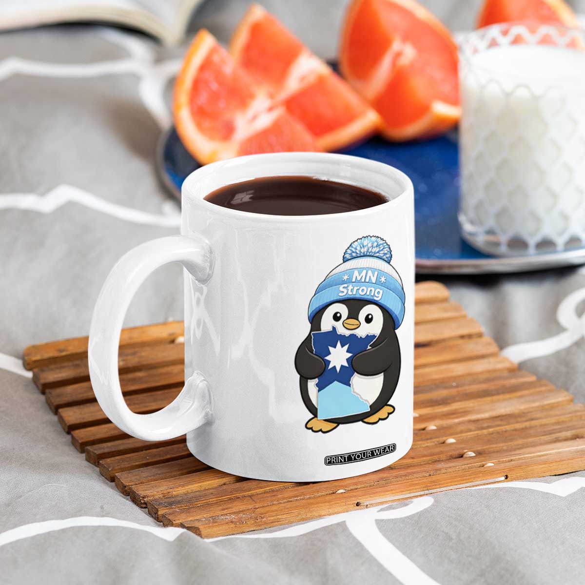 MN Strong Cute Penguin Coffee Mug Minnesota State Pride Gift TS12 Print Your Wear