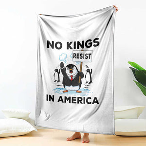 Funny Penguin Protest Throw Blanket No Kings In America TS12 Print Your Wear