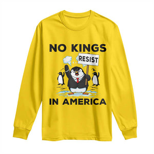Funny Penguin Protest Long Sleeve Shirt No Kings In America TS12 Daisy Print Your Wear