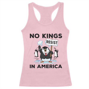 Funny Penguin Protest Racerback Tank Top No Kings In America TS12 Light Pink Print Your Wear