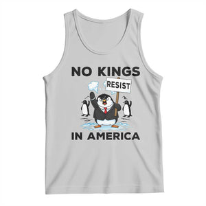 Funny Penguin Protest Tank Top No Kings In America TS12 Ash Print Your Wear
