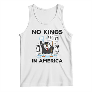 Funny Penguin Protest Tank Top No Kings In America TS12 White Print Your Wear