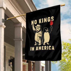 Funny Bear And Penguin Protest Garden Flag No Kings In America TS12 Print Your Wear