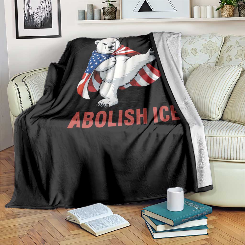 Abolish Ice Throw Blanket Funny Polar Bear Kicking Crown TS12 Print Your Wear