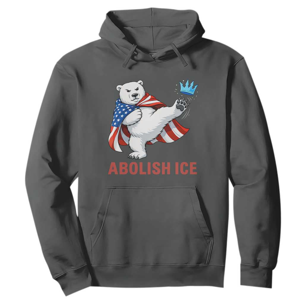 Abolish Ice Hoodie Funny Polar Bear Kicking Crown TS12 Dark Heather Print Your Wear