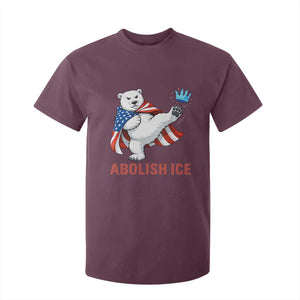 Abolish Ice T Shirt For Kid Funny Polar Bear Kicking Crown TS12 Maroon Print Your Wear