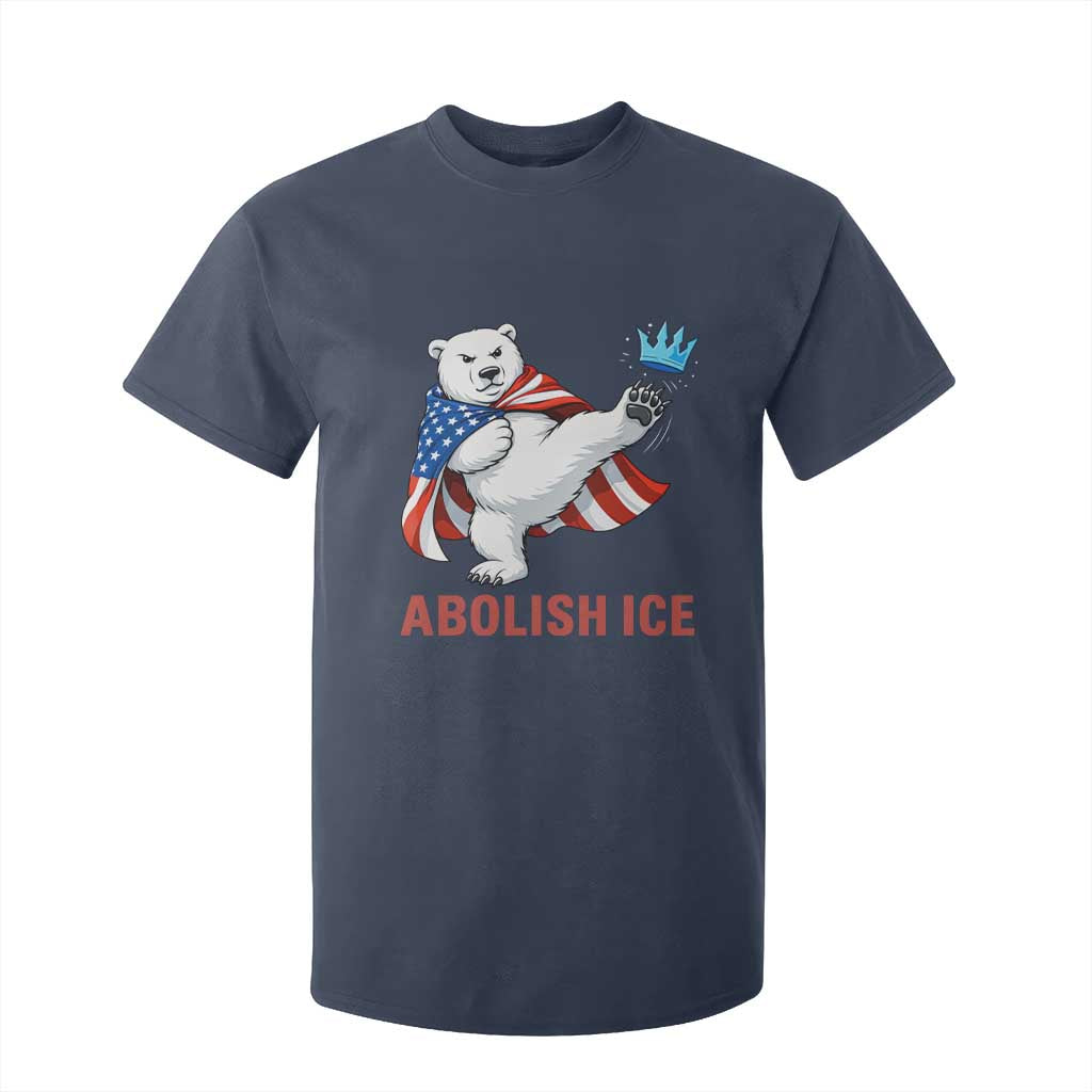 Abolish Ice T Shirt For Kid Funny Polar Bear Kicking Crown TS12 Navy Print Your Wear
