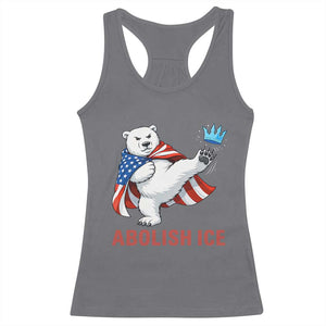 Abolish Ice Racerback Tank Top Funny Polar Bear Kicking Crown TS12 Charcoal Print Your Wear