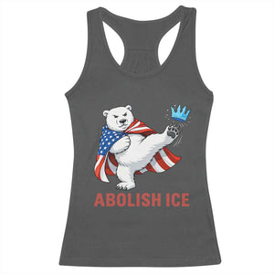 Abolish Ice Racerback Tank Top Funny Polar Bear Kicking Crown TS12 Dark Heather Print Your Wear