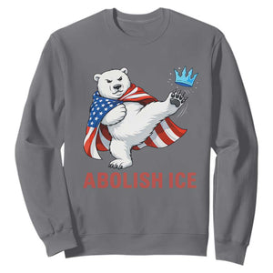 Abolish Ice Sweatshirt Funny Polar Bear Kicking Crown TS12 Charcoal Print Your Wear