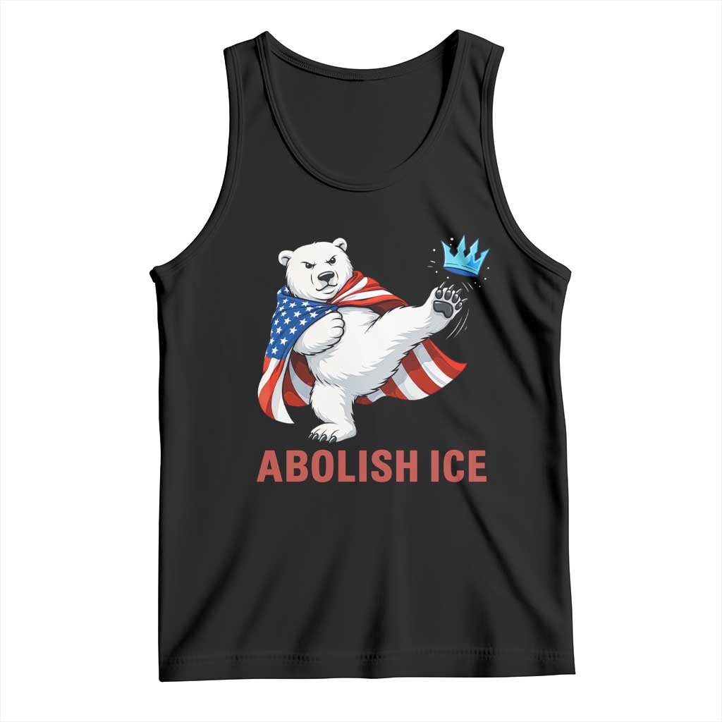 Abolish Ice Tank Top Funny Polar Bear Kicking Crown TS12 Black Print Your Wear