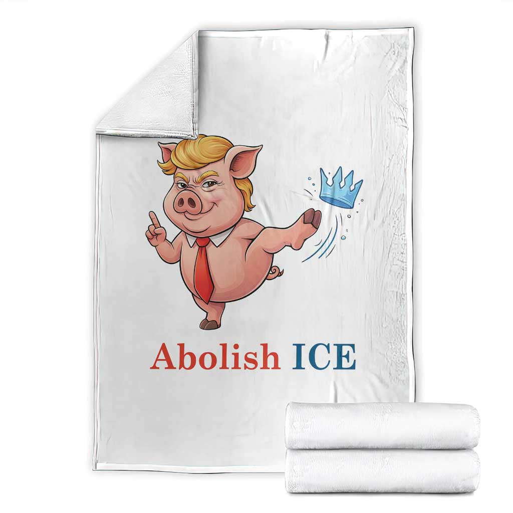 Protest Pig Kicking Icy Crown Throw Blanket Political Humor Gift TS12 White Print Your Wear