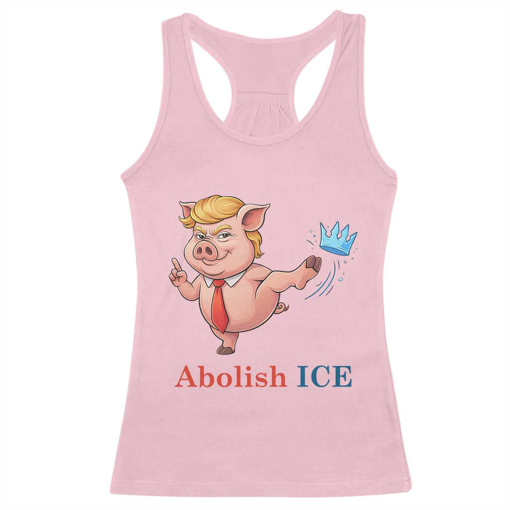 Protest Pig Kicking Icy Crown Racerback Tank Top Political Humor Gift TS12 Light Pink Print Your Wear