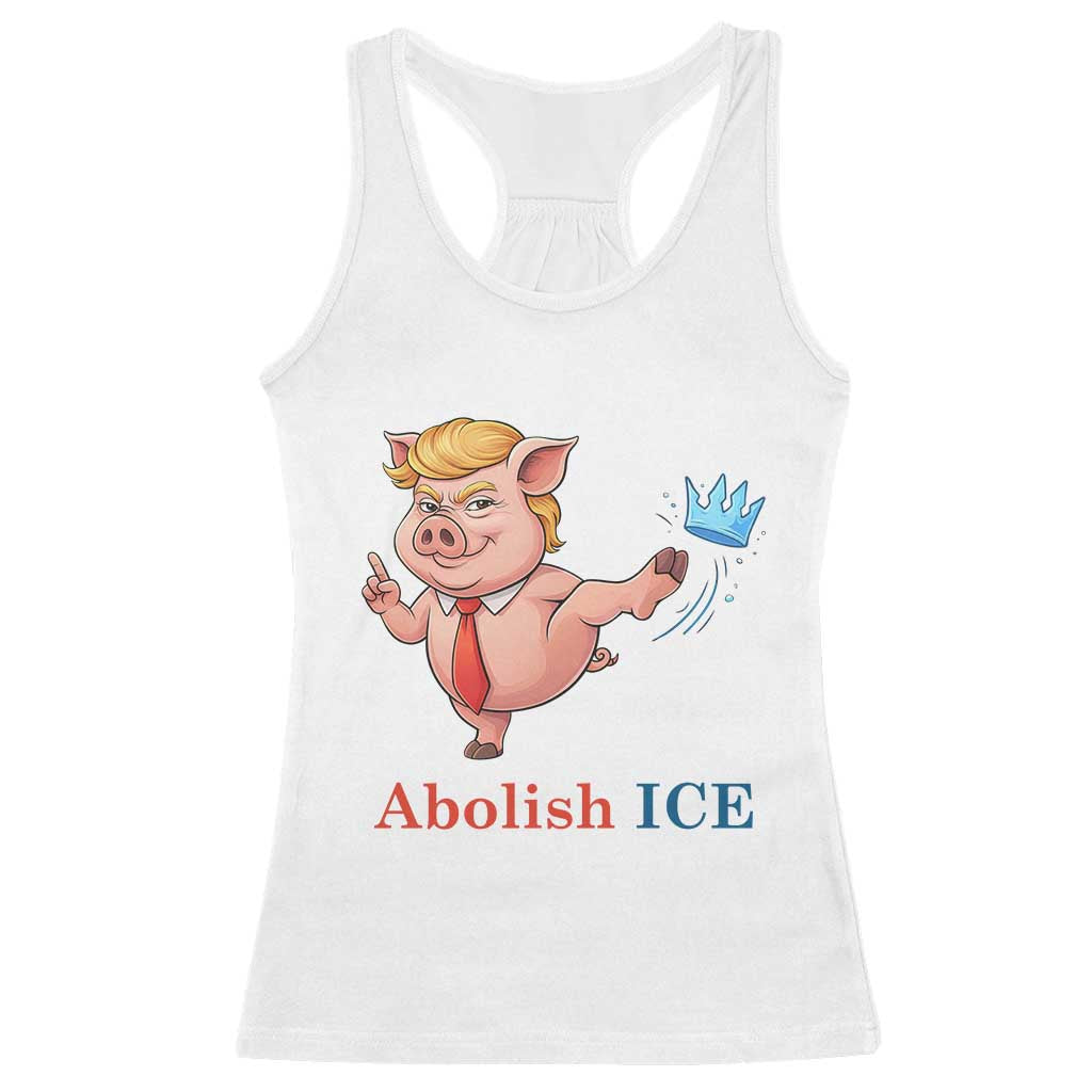 Protest Pig Kicking Icy Crown Racerback Tank Top Political Humor Gift TS12 White Print Your Wear